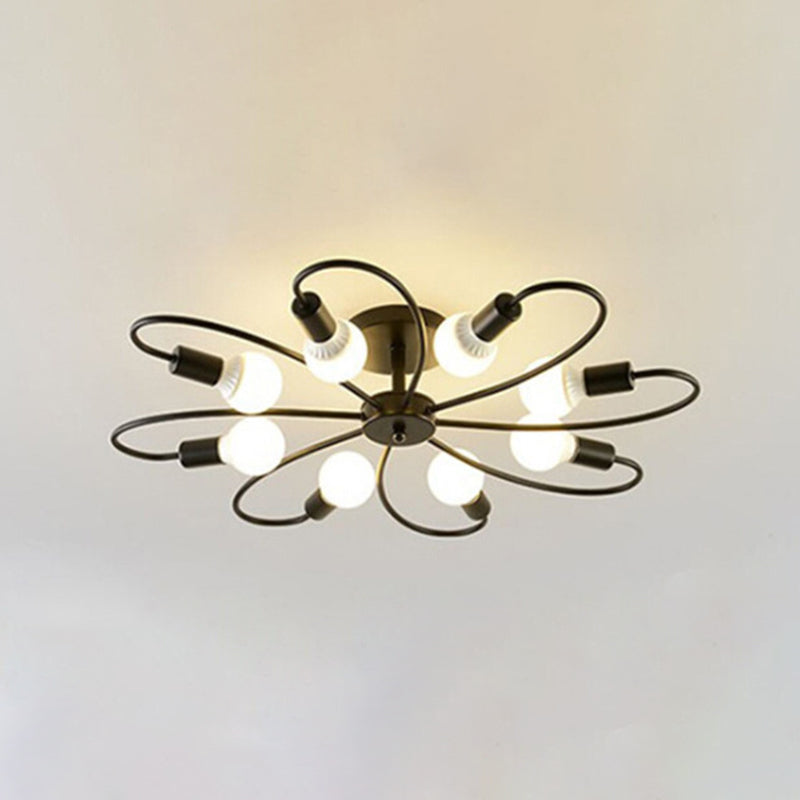 Metalen moderne spoelbevestiging plafondverlichting starburst spoeling mount licht voor woonkamer