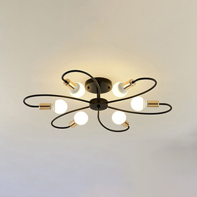 Metalen moderne spoelbevestiging plafondverlichting starburst spoeling mount licht voor woonkamer