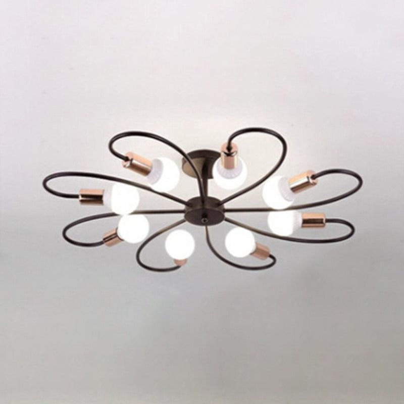 Metalen moderne spoelbevestiging plafondverlichting starburst spoeling mount licht voor woonkamer