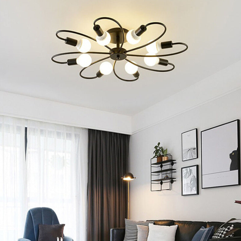 Metal Modern Flush Mount Ceiling Lights Starburst Flush Mount Light for Living Room