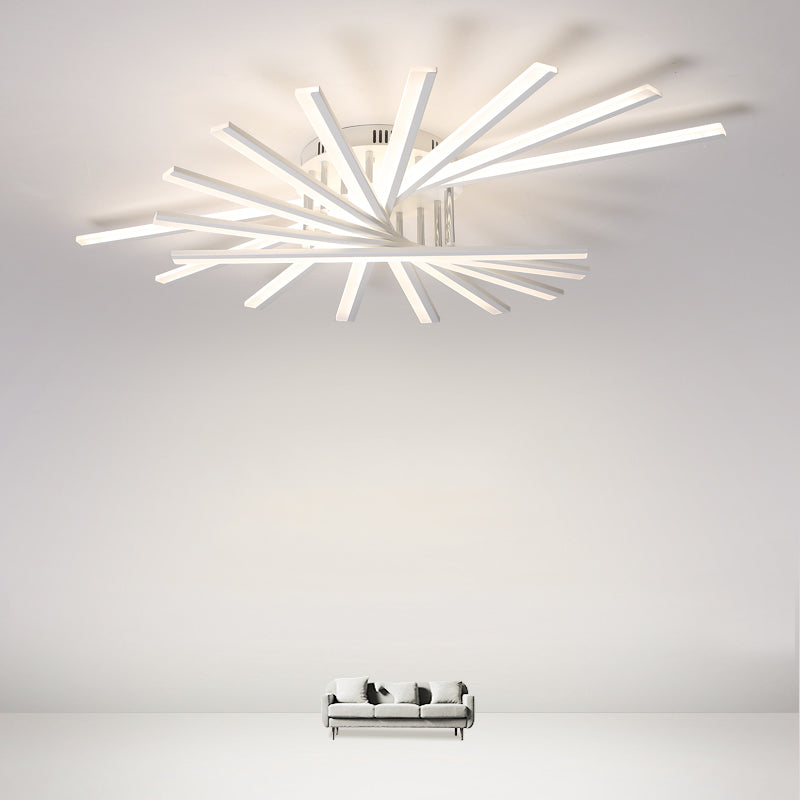 Moderne Metall Flush Light Sputnik Semi Flush Deckenleuchten für Wohnzimmer