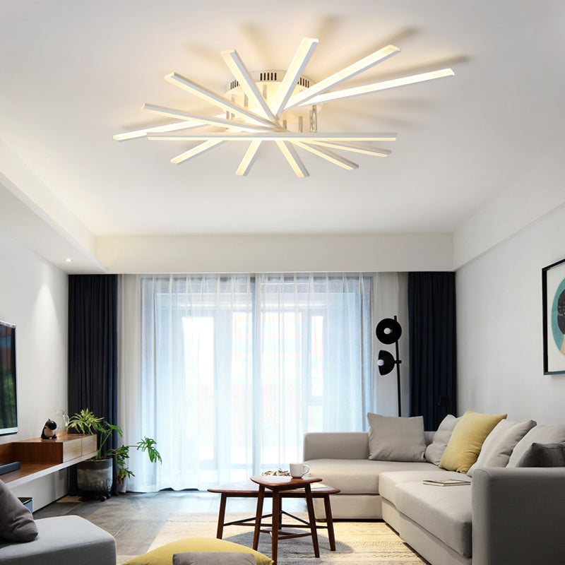 Moderne Metall Flush Light Sputnik Semi Flush Deckenleuchten für Wohnzimmer