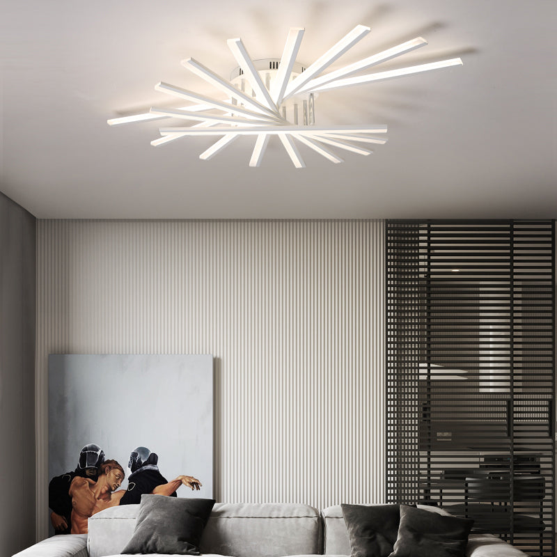 Modern Metal Flush Light Sputnik Semi Flush Ceiling Light Fixtures for Living Room