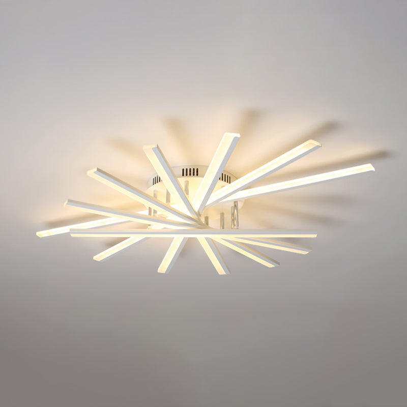 Moderne Metall Flush Light Sputnik Semi Flush Deckenleuchten für Wohnzimmer