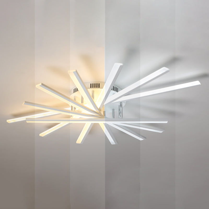 Moderne Metall Flush Light Sputnik Semi Flush Deckenleuchten für Wohnzimmer