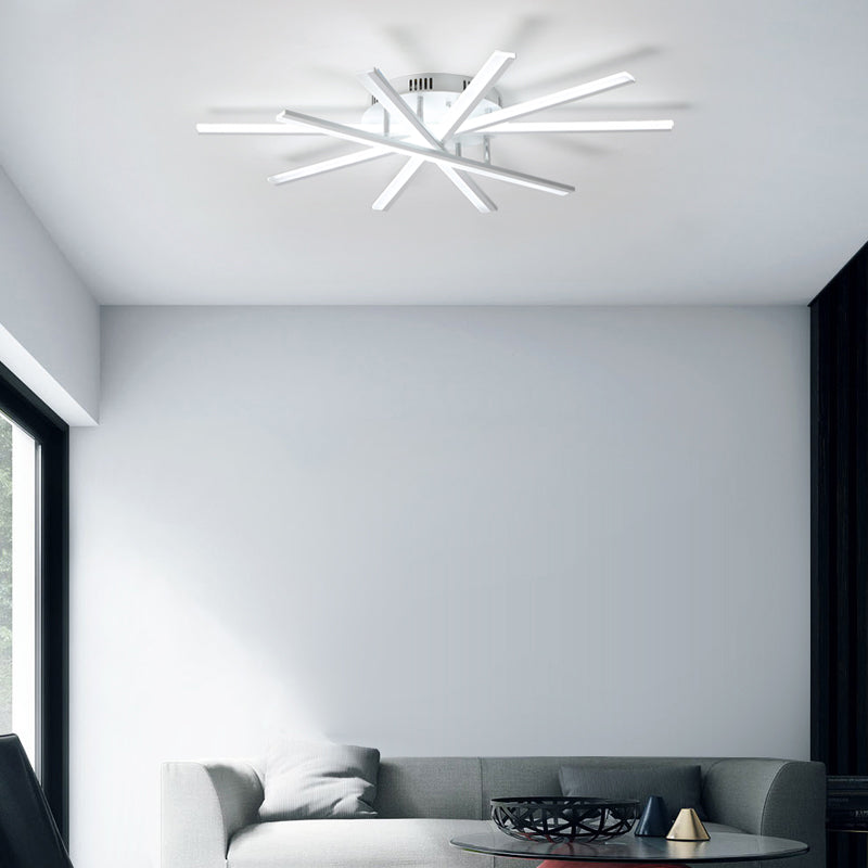 Moderne Metall Flush Light Sputnik Semi Flush Deckenleuchten für Wohnzimmer