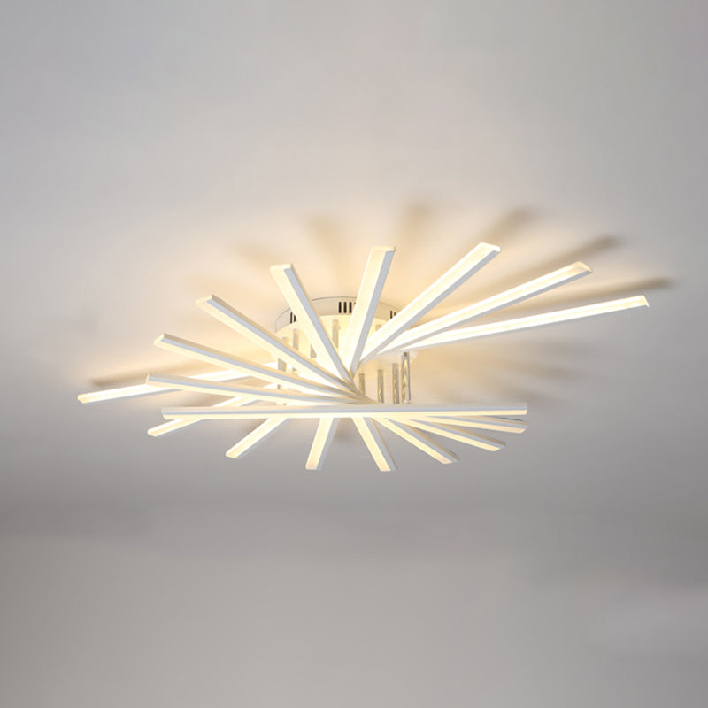 Moderne Metall Flush Light Sputnik Semi Flush Deckenleuchten für Wohnzimmer