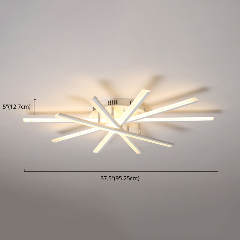 Moderne Metall Flush Light Sputnik Semi Flush Deckenleuchten für Wohnzimmer