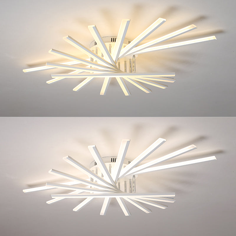 Moderne Metall Flush Light Sputnik Semi Flush Deckenleuchten für Wohnzimmer