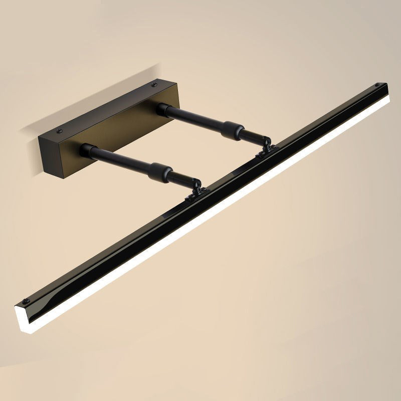 Linear Shade Swing Arm Wall Lighting Modern Style Metal 1 Light Sconce Lamp in Black