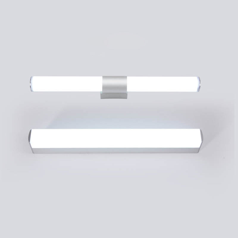 Iluminación de pared de sombra lineal lámpara de apliques de metal de estilo 1 de luz en plata