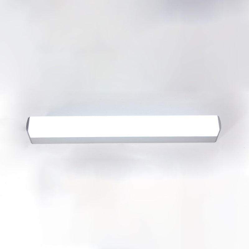 Iluminación de pared de sombra lineal lámpara de apliques de metal de estilo 1 de luz en plata