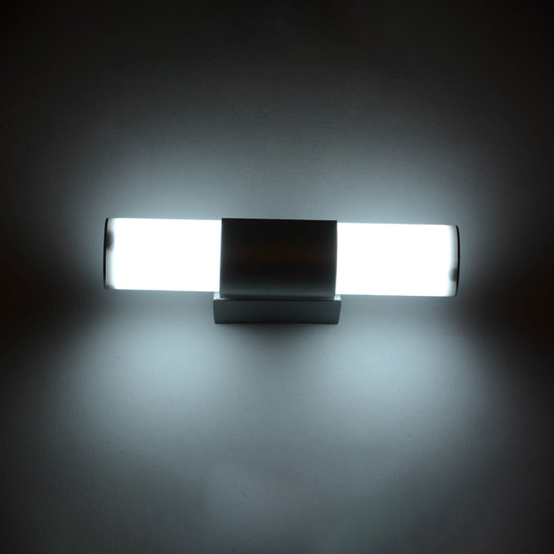 Iluminación de pared de sombra lineal lámpara de apliques de metal de estilo 1 de luz en plata