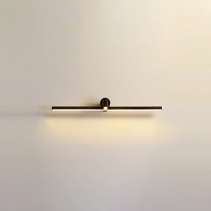 Iluminación de pared de espejo de sombra lineal estilo moderno metal 2 luces lámpara de aplastamiento