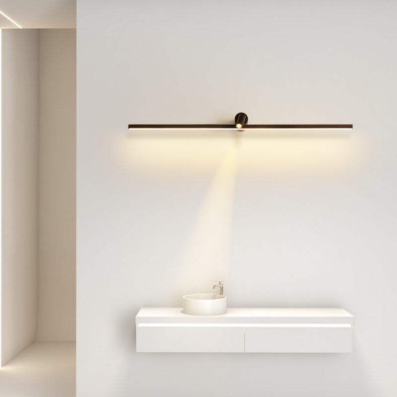 Iluminación de pared de espejo de sombra lineal estilo moderno metal 2 luces lámpara de aplastamiento