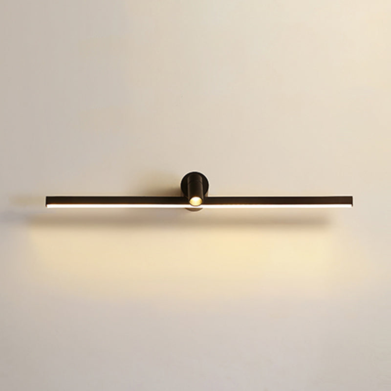 Iluminación de pared de espejo de sombra lineal estilo moderno metal 2 luces lámpara de aplastamiento