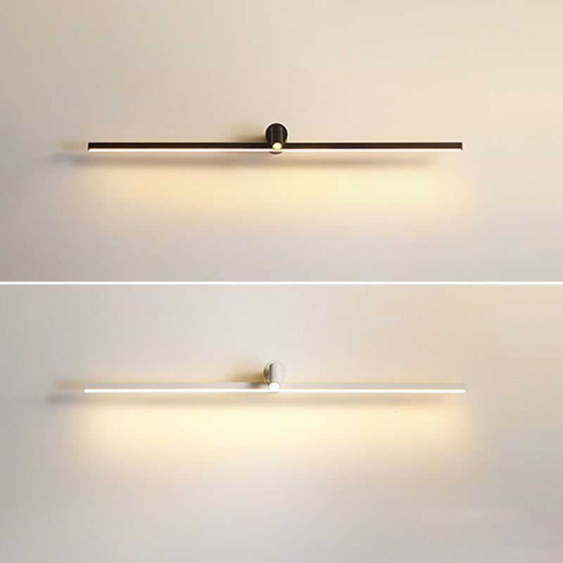 Iluminación de pared de espejo de sombra lineal estilo moderno metal 2 luces lámpara de aplastamiento