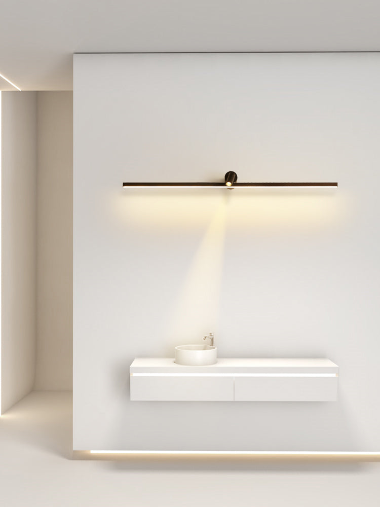 Iluminación de pared de espejo de sombra lineal estilo moderno metal 2 luces lámpara de aplastamiento