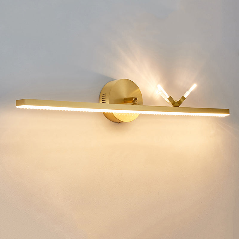 Contemporary 1-Light Wall Sconce Metal Linear Wall Mounted Light for Bathroom