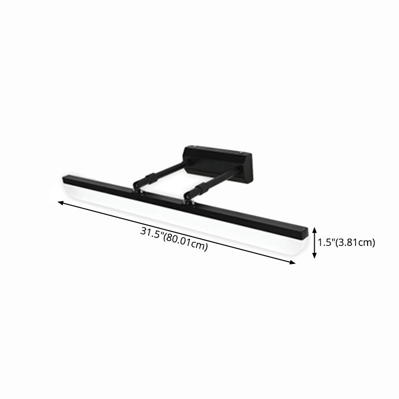 Metal Shade Linear Swing Arm Lights Medro de pared Moderna 1 Cabeza de montaje en la pared en negro