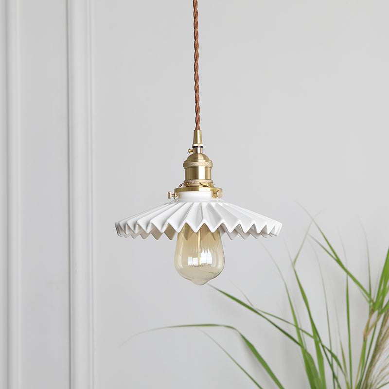 Ceramic Industrial Pendant Light 1-Light Hanging Ceiling Light for Home-stay