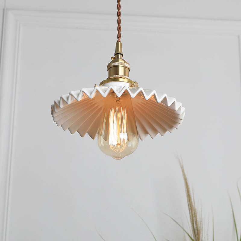 Ceramic Industrial Pendant Light 1-Light Hanging Ceiling Light for Home-stay