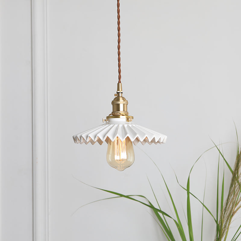 Ceramic Industrial Pendant Light 1-Light Hanging Ceiling Light for Home-stay