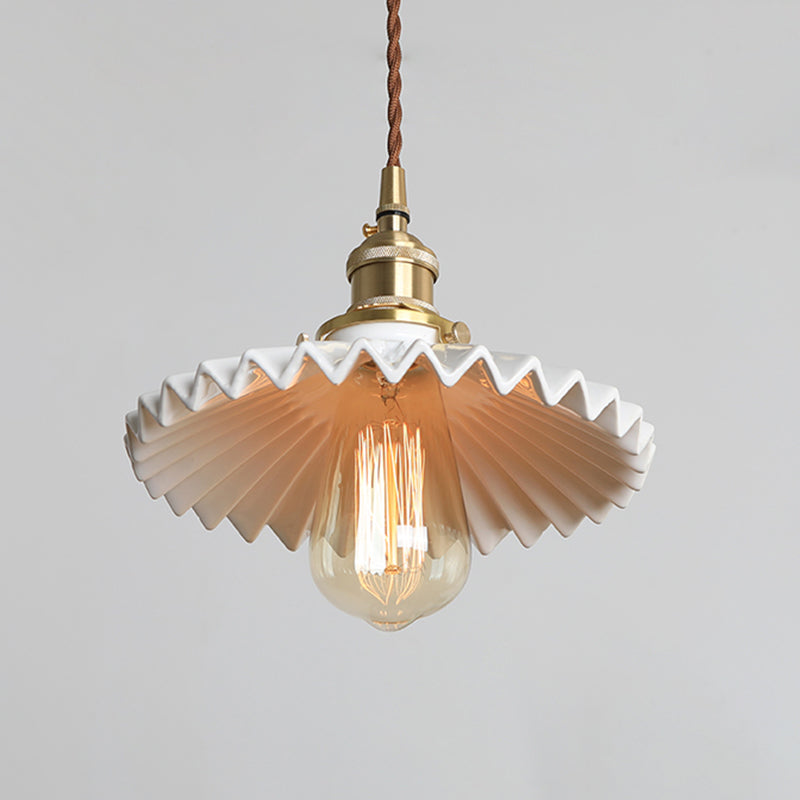 Ceramic Industrial Pendant Light 1-Light Hanging Ceiling Light for Home-stay