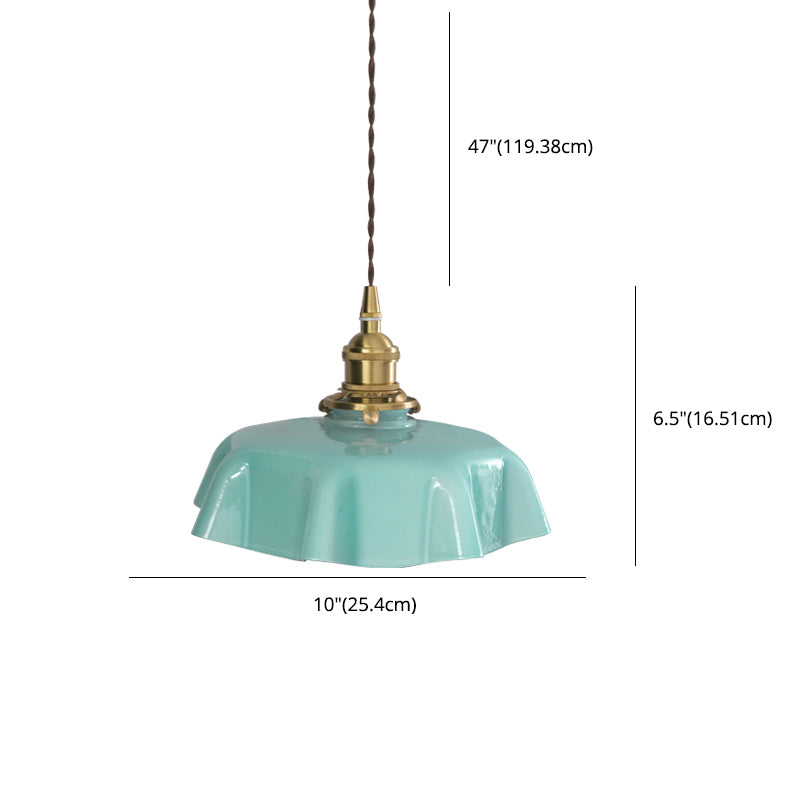 Glass Industrial Pendant Light 1-Light Hanging Ceiling Light for Dining Room