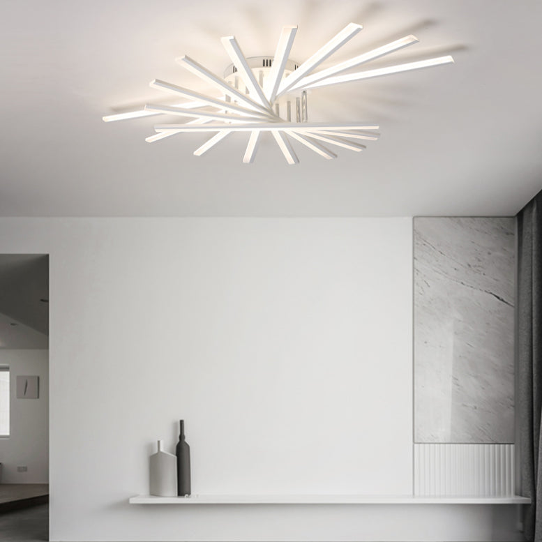 Moderne Metall Flush Light Sputnik Semi Flush Deckenleuchten für Wohnzimmer