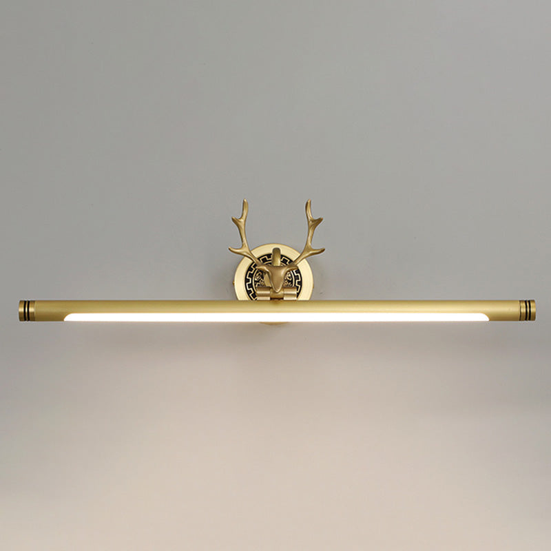 Linear Vanity Wall Lights Traditional Acrylic Wall Sconce with Antlers for Bathroom