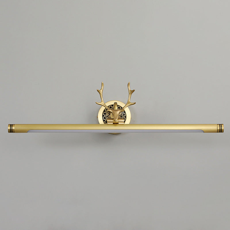 Linear Vanity Wall Lights Traditional Acrylic Wall Sconce with Antlers for Bathroom