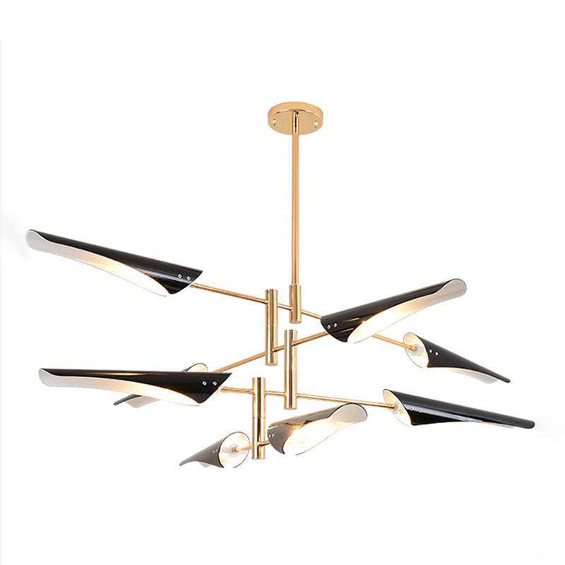 Sputnik Modern Style Hanging Light Metal Chandelier for Living Room Dining