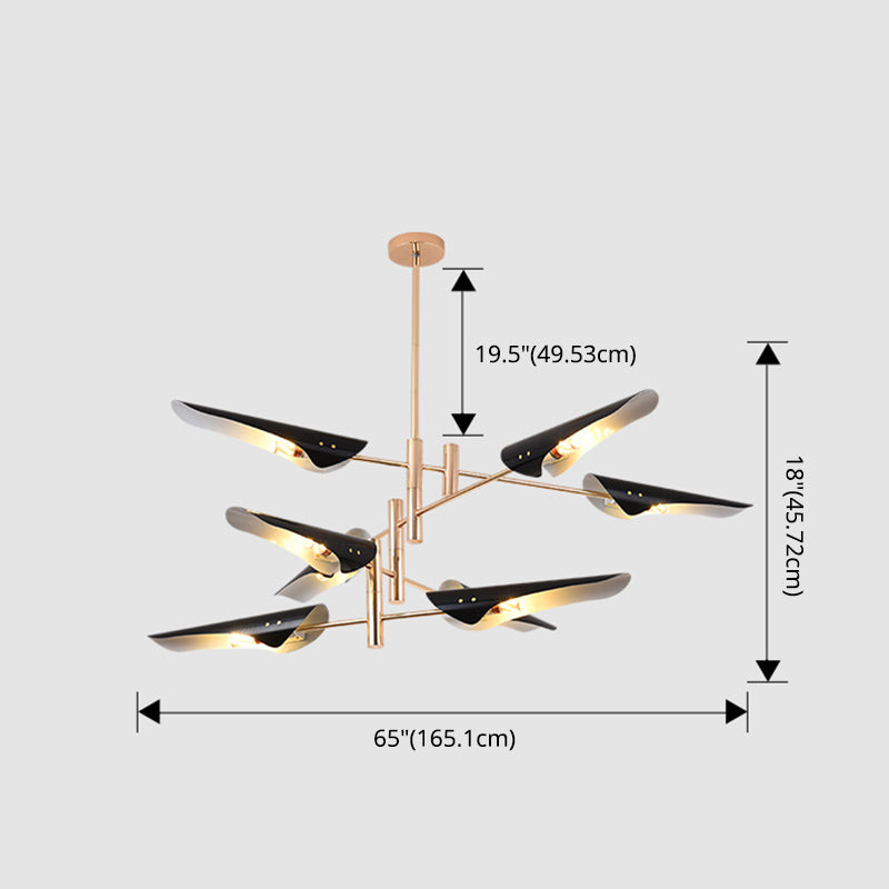 Sputnik Modern Style Hanging Light Metal Chandelier for Living Room Dining