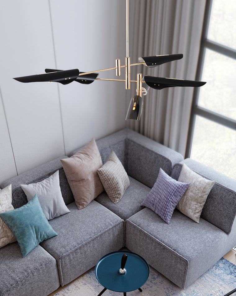 Sputnik Modern Style Hanging Light Metal Chandelier for Living Room Dining