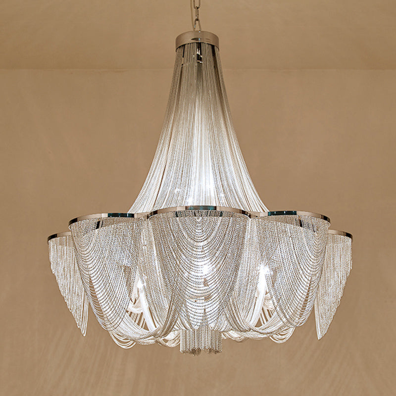 Postmodern Chandelier Light Basket Shape Ceiling Hung Fixtures for Hotel Lobby