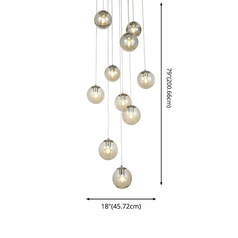 Hedendaagse hanglamp transparant glas 10 -hangende lamp voor loft