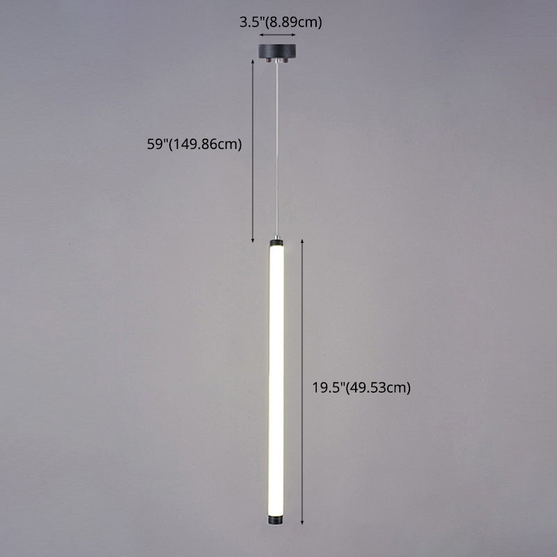 Acrylic Modern Simple LED Pendant Light Long Line Lamps for Bedroom Dinning Room