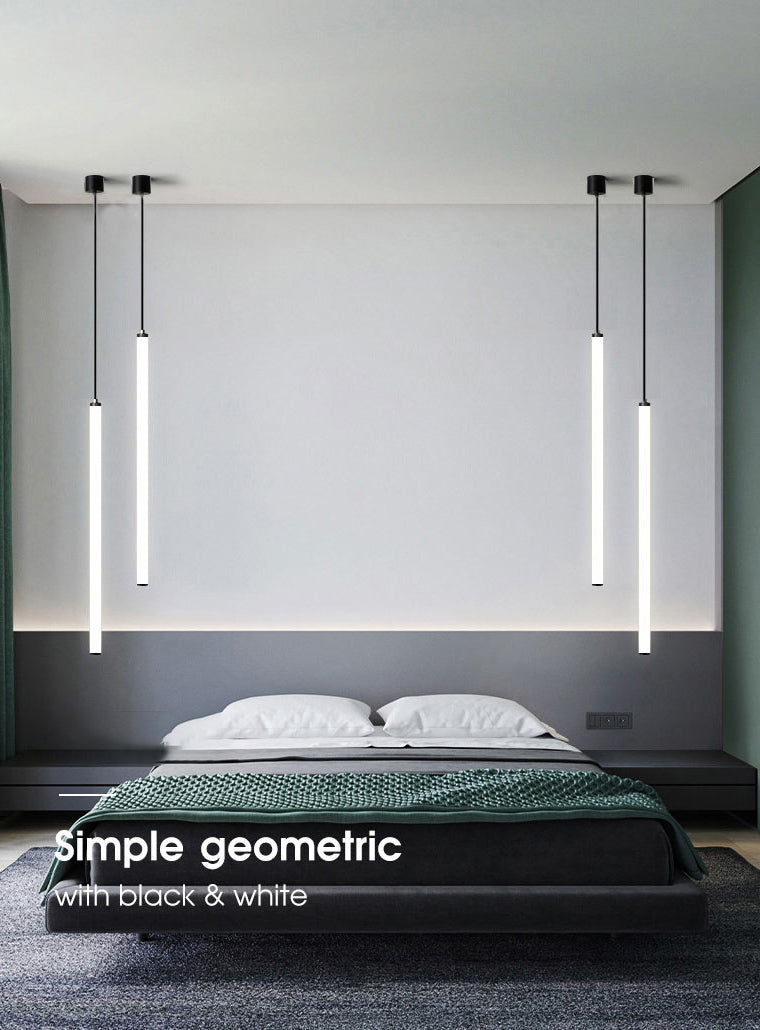 Acryl Modern Simple Led Pendant Light Lange lijnlampen voor slaapkamer eetkamer