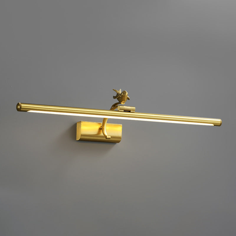 Elongated Vanity Wall Lights Postmodern Simplicity Acrylic Wall Sconce with Bird for Bathroom