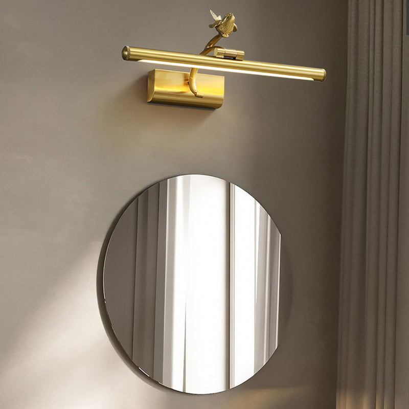 Elongated Vanity Wall Lights Postmodern Simplicity Acrylic Wall Sconce with Bird for Bathroom