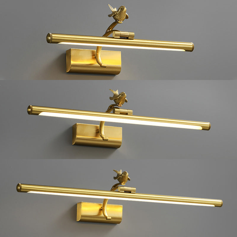 Elongated Vanity Wall Lights Postmodern Simplicity Acrylic Wall Sconce with Bird for Bathroom