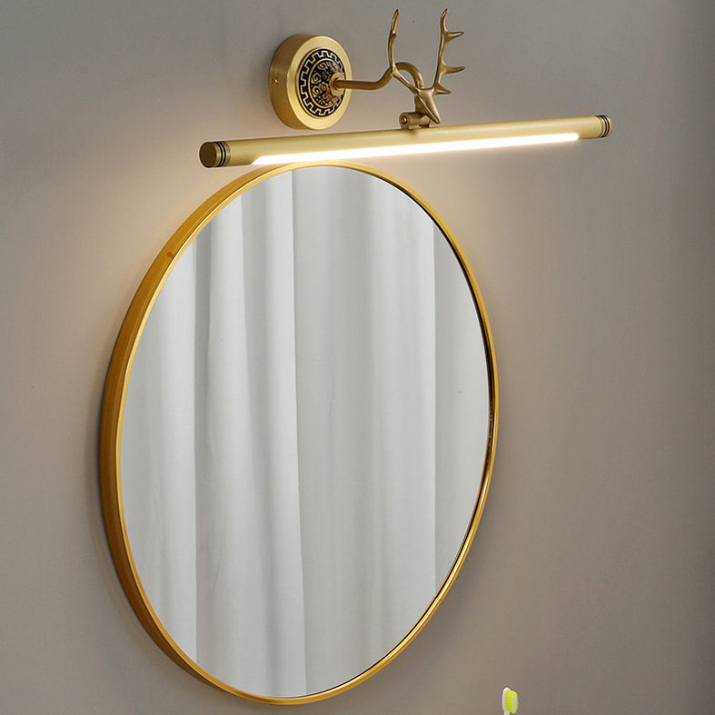 Linear Vanity Wall Lights Traditional Acrylic Wall Sconce with Antlers for Bathroom