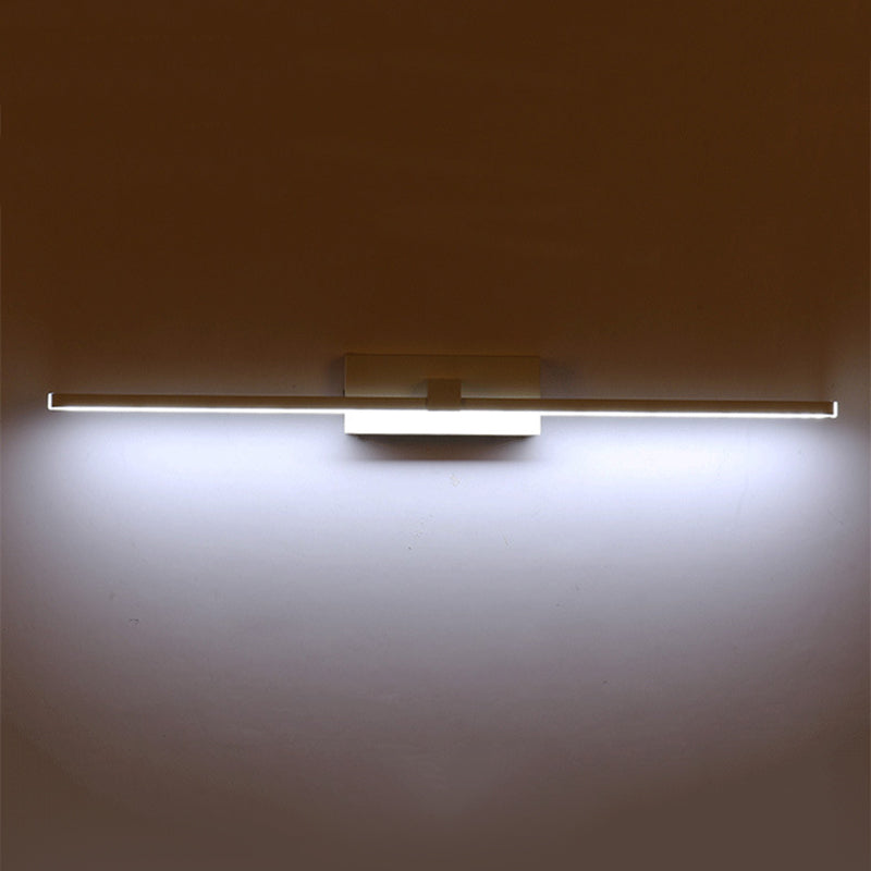 Metal linear Shade Mirror Wall Lights Modern 1 Head Wall Mount Fixture in White