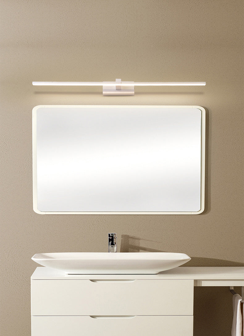 Metal linear Shade Mirror Wall Lights Modern 1 Head Wall Mount Fixture in White