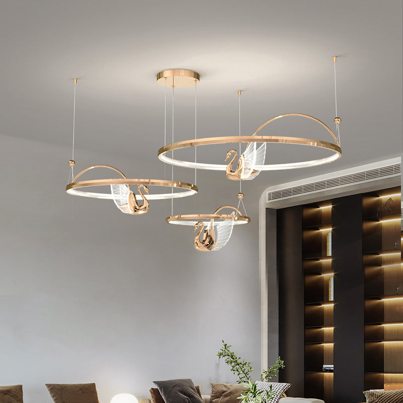 Tiered Metal Circle Ceiling Pendant Contemporary Ceiling Lighting Fixtures