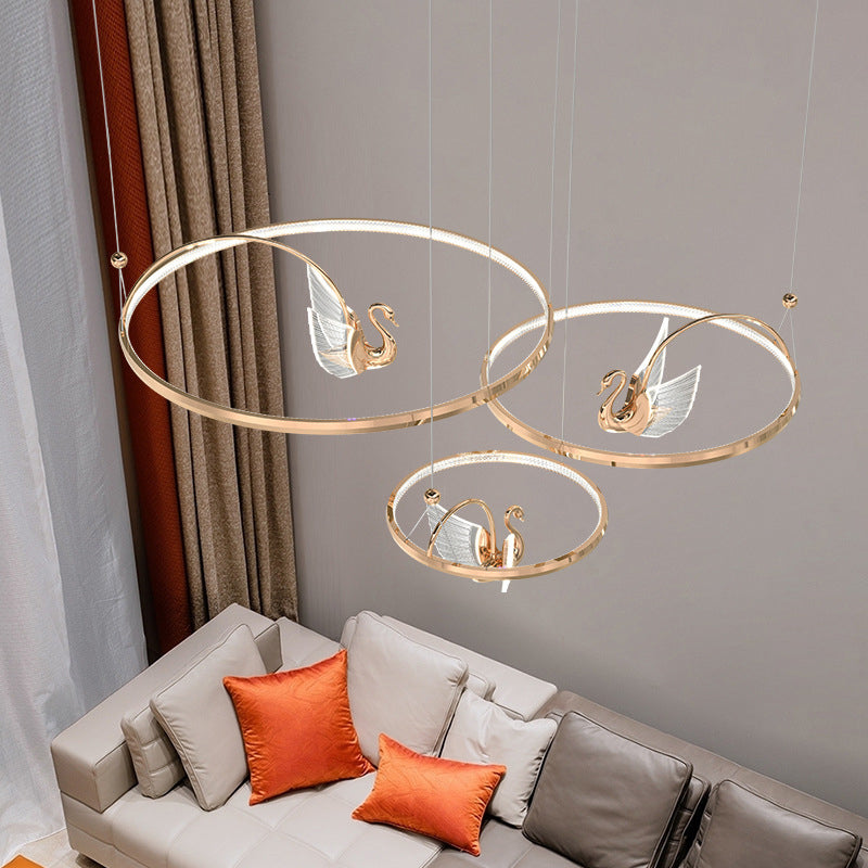 Tiered Metal Circle Ceiling Pendant Contemporary Ceiling Lighting Fixtures