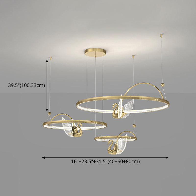 Tiered Metal Circle Ceiling Pendant Contemporary Ceiling Lighting Fixtures