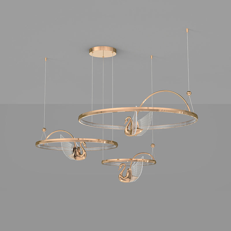 Tiered Metal Circle Ceiling Pendant Contemporary Ceiling Lighting Fixtures