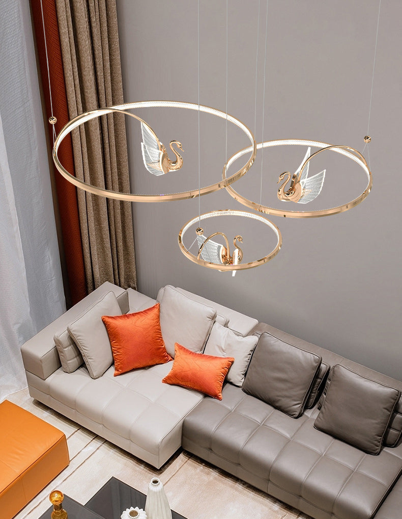 Tiered Metal Circle Ceiling Pendant Contemporary Ceiling Lighting Fixtures